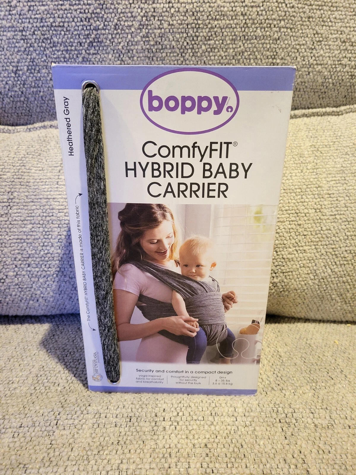 Boppy Buckle-Free Baby Carrier heathered grey hybrid comfyfit