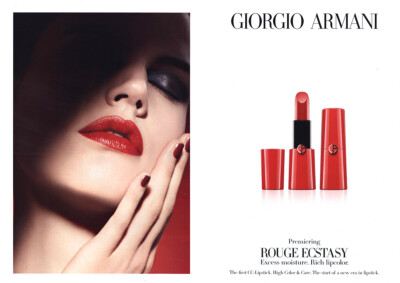 2013 Giorgio Armani: Rouge Ecstasy Lipcolor Vintage Print Ad