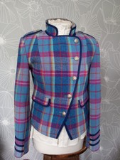 Stuning Designer Scottish Tweed Tartan Military Jacket   Immaculate 10