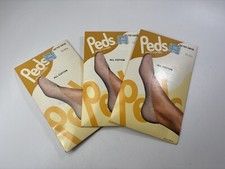 Size 10-10 1/2 Vintage Peds Brand 100 Cotton Knit Foot Covers Style 2014 3 Pair