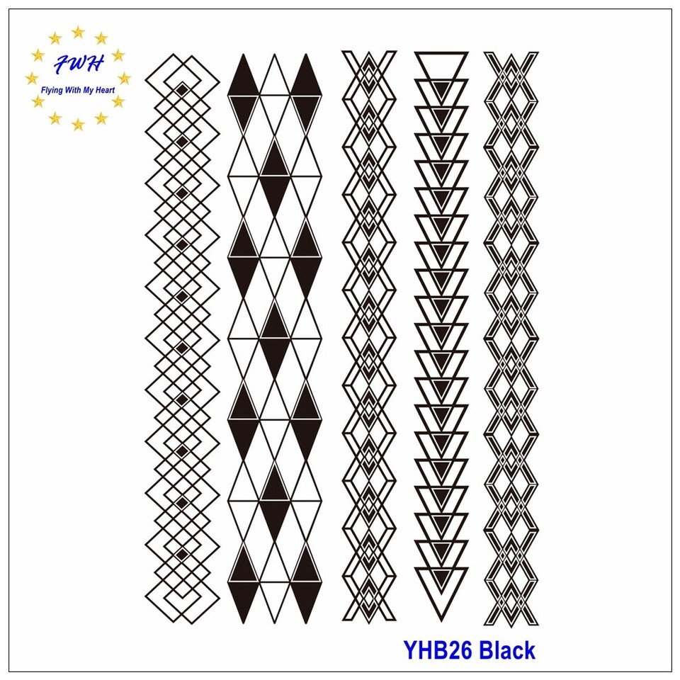 Lace Stripes Tattoo Butterfly Flower Chian Mandala Body Temporary