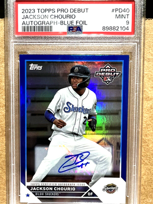 Jackson Chourio 2023 Topps Pro Debut Blue Foil /150 RC Auto 