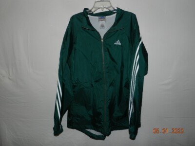 Adidas Vintage 90s Windbreaker Jacket 3 stripe Mens XL VTG green