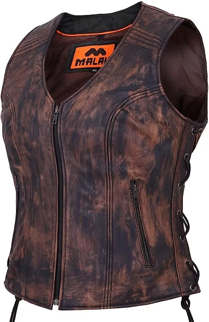 Female hotsell leather vest
