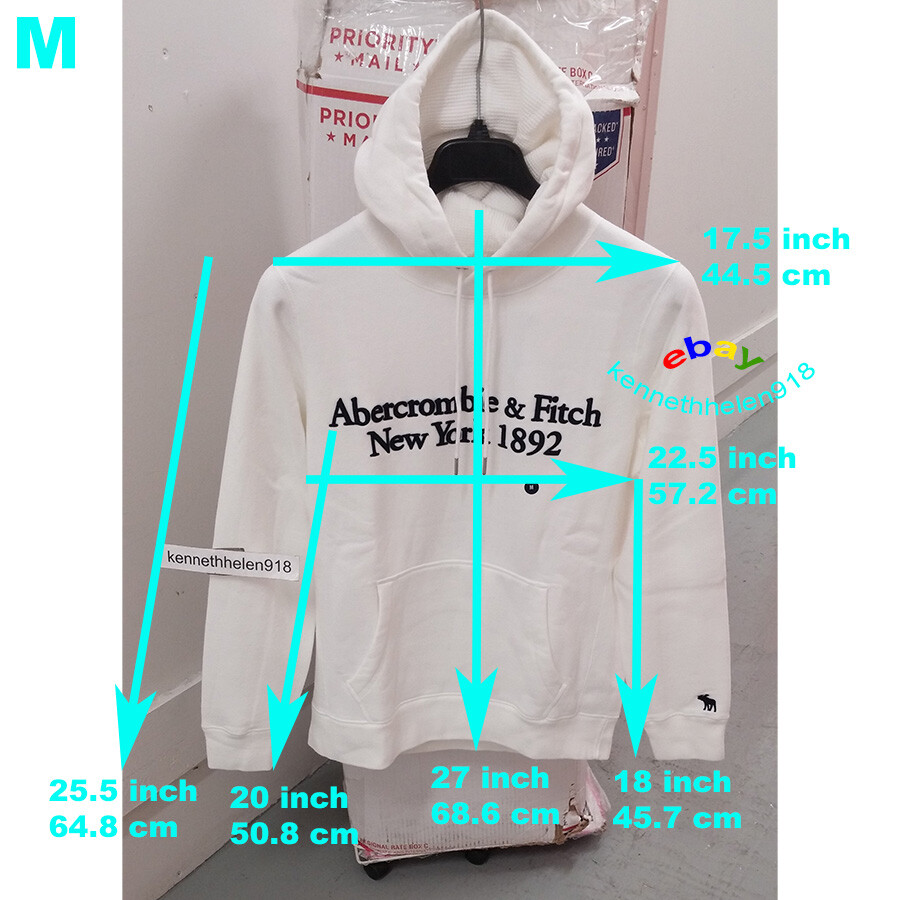 ABERCROMBIE & FITCH LOGO HOODIE SWEATSHIRTS WHITE MENS SIZE ABERCROMBIE & FITCH LOGO HOODIE SWEATSHIRTS WHITE MENS SIZE