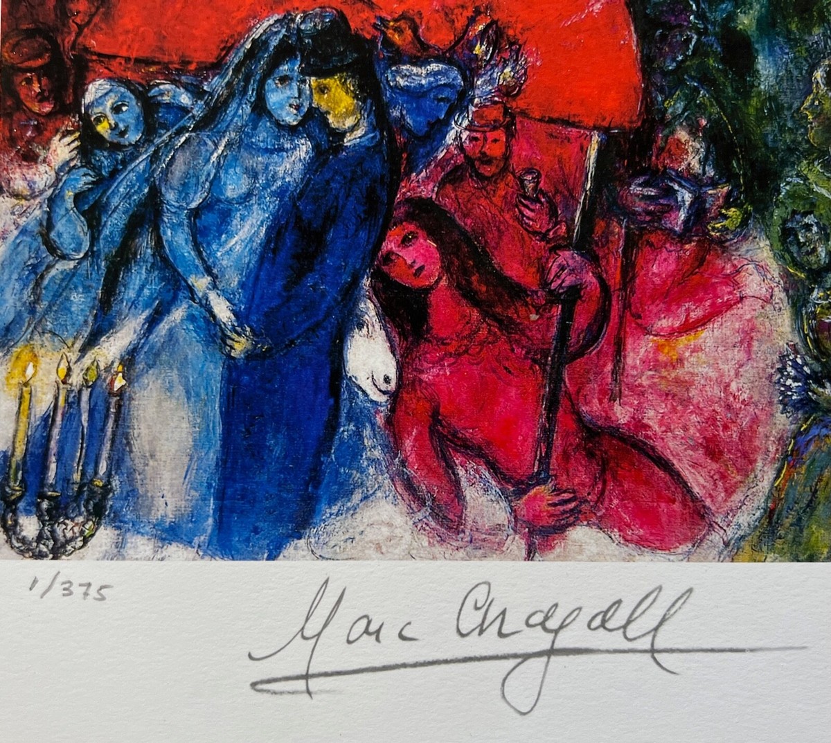 Marc Chagall THE WEDDING Limited Edition Facsimile Signed Giclee