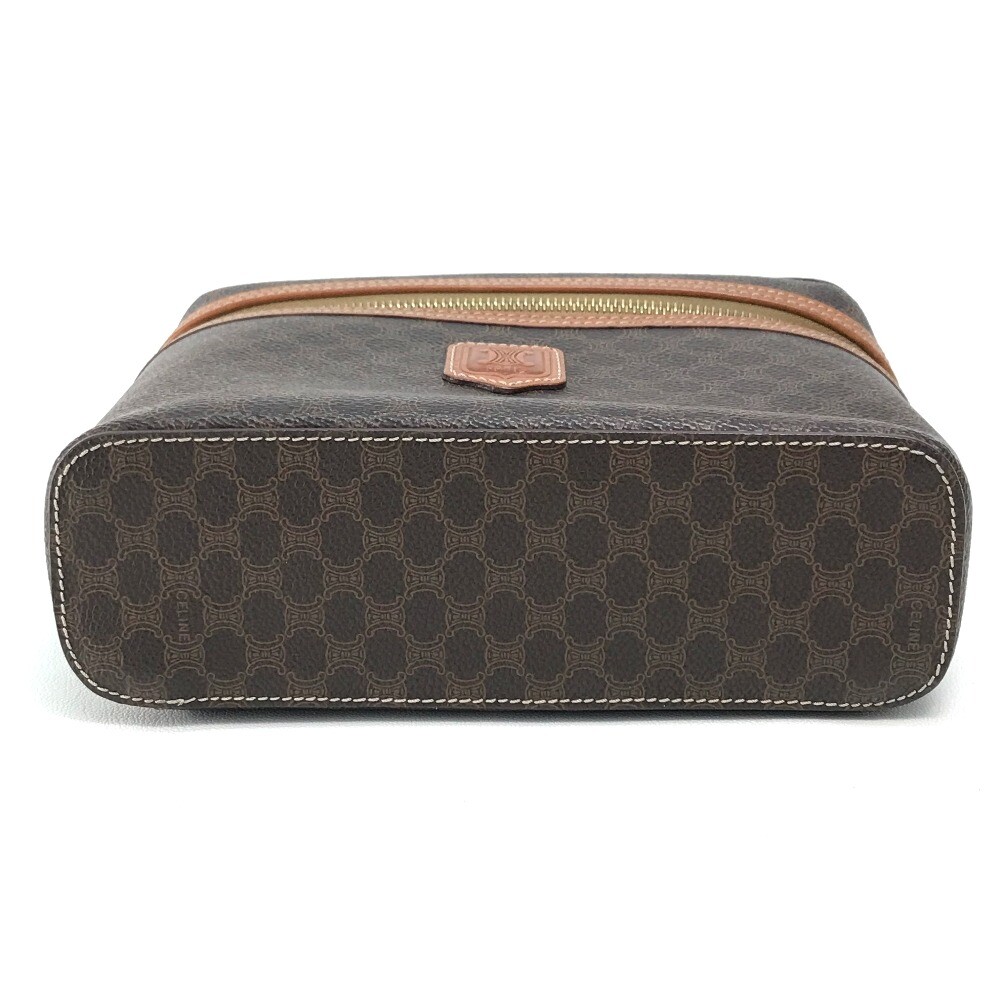 バッグ CELINE Macadam Vanity Pouch Bag tagged Céline Macadam Canvas Vanity Cosmetic Pouch PVC Leather