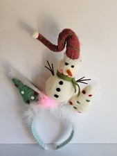 Christmas Holiday Festive Snowman Multicolor Light Up Headband