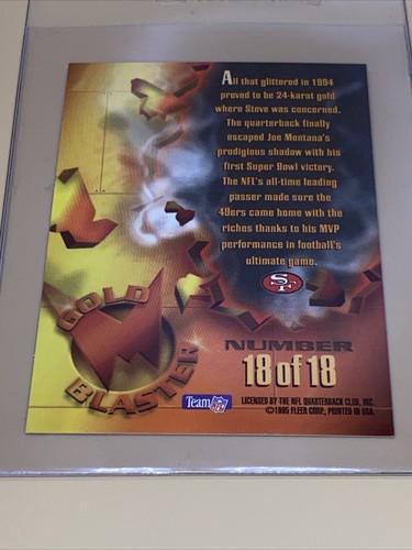 Steve Young 1995 Fleer Metal Gold Blaster Card #18 And #50 Rare Football Cards - Picture 8 of 8