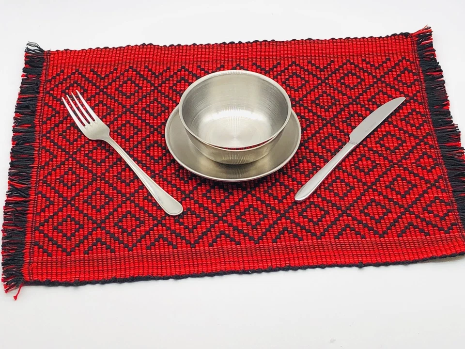 3er Sets, Tischest, Platzmatte, 100% Handgefertigter Tischset aus Wolle 🧶