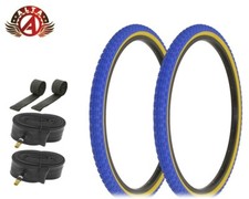 Bicycle Alta Tire Bundle W 24 X 1.75 Blue Gum Bmx Tires Tubes Rimstrips.