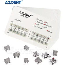 AZDENT Dental Orthodontic Metal Brackets Braces Mini/Standard Roth/MBT 018/022