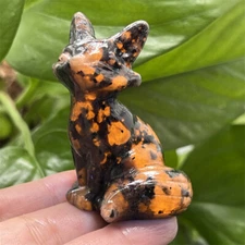 2"+ Carved Natural Yooperlite Fox Skull Quartz Crystal Reiki Skull 1pc