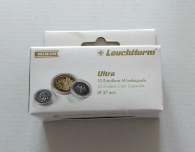 Sparen 2 x Premium Ultra  * 10er-Pack 37 mm * randlose Premium Münzkapseln