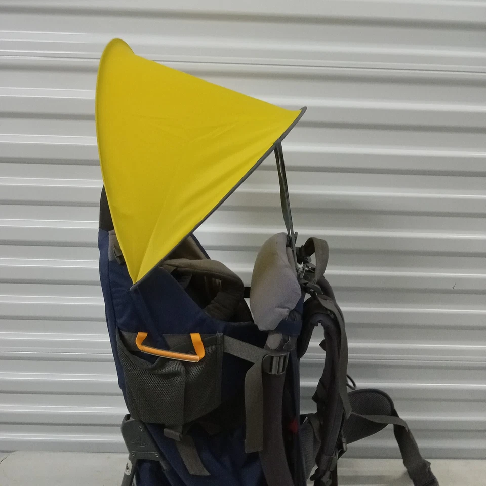 Portabebés Vaude azul niño pequeño con cubierta de lluvia con toldo solar Foto 3 de 4