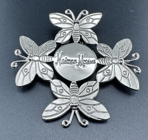 Neiman Marcus versilberter Schmetterling Schal Haarkleid Clip Emilia Castillo - Bild 1 von 3