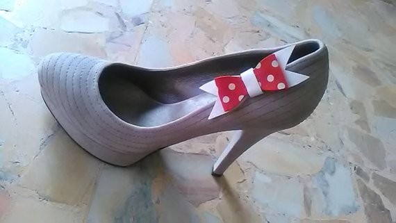 Set De 2 Nœuds En Cuir Rouge Et Blanc - Fait Main En Italie - Clips Inclus