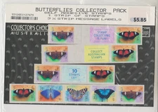 AUSTRALIA MNH 1998 STAMP SET BUTTERFLIES S/A STRIP SG 1810-1814 WITH 3 LABEL SET