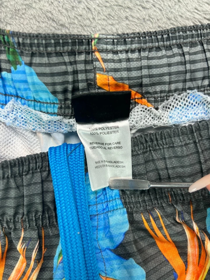 Bañador Laguna Originals Pantalones Cortos Hawaianos Para Hombre Mediano Gris Azul Floral Board Foto 3 de 4