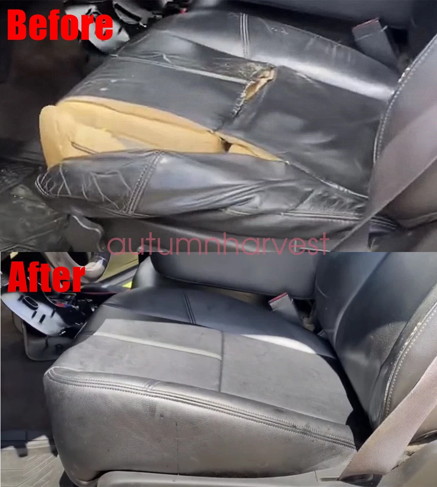 Подходит для 07–14 GMC Sierra Yukon передний кожаный чехол на сиденье и поролоновая подушка черного цвета - Изображение 4 из 4