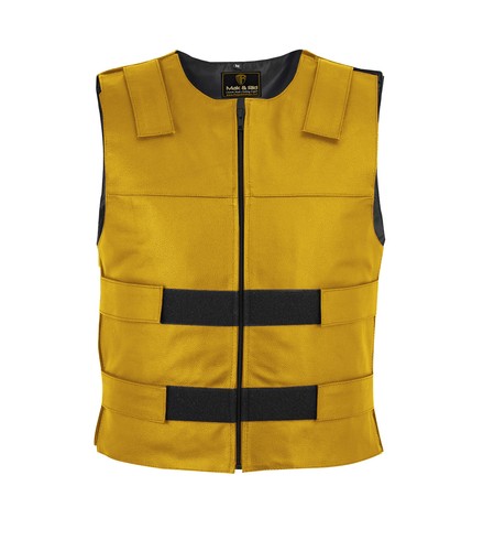 Men's Bullet Proof style Leather Motorcycle Vest bikers Tactical waistcoat SWAT - Picture 12 of 25