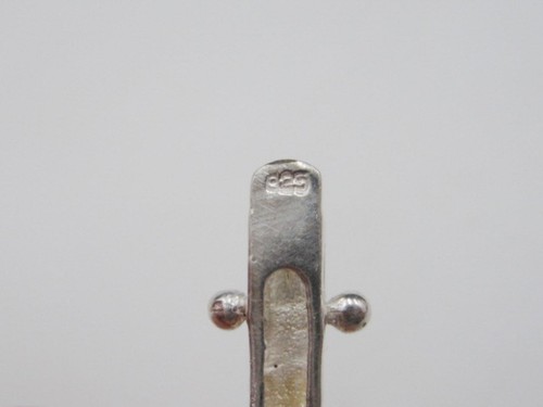 Vintage Sterling Silver & Orange Rhinestone Tennis Bracelet - Picture 10 of 12