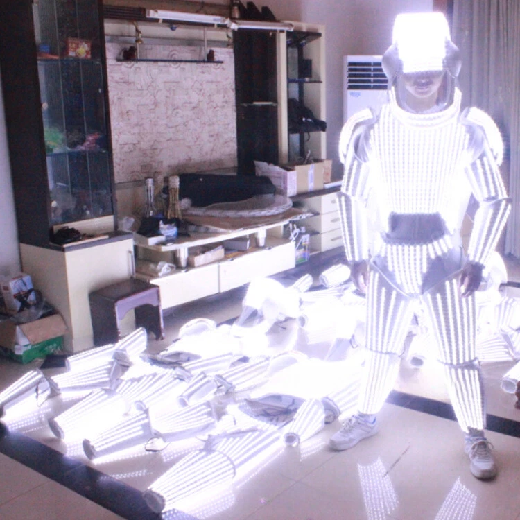 Luces LED a todo color Traje Disfraz Ropa Noche Club DJ Baile Performance Vestido Foto 2 de 4