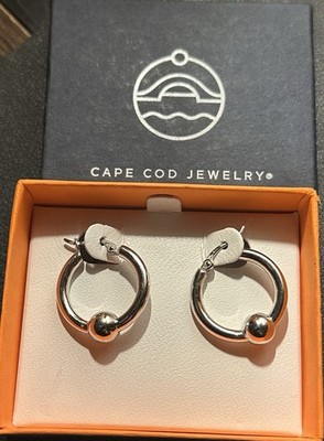 Cape Cod Schmuck Sterling Silber Kugel Creolen Neu mit Box LeSTAGE