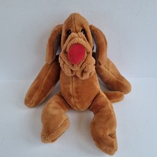  Ganzbros Wrinkles Dog Hand Puppet With His collar Number Vintage Plush Soft Toy