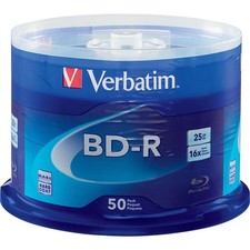 Verbatim BD-R 25GB 6X with Branded Surface - 50pk Spindle
