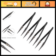 Precision Ceramic Tweezers Set - Non-Conductive, Heat Resistant, Anti-Static, St