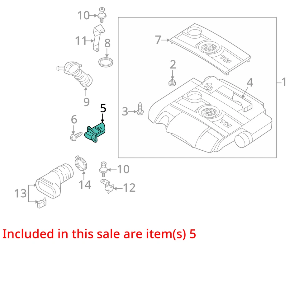 Sensor medidor de flujo de aire másico Golf GTI 2011 MAF OEM 128 k millas - LKQ352140504 Foto 4 de 4