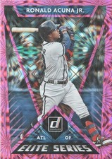2020 Donruss Baseball Elite Series Pink Fireworks #E-8 Ronald Acuna Jr.