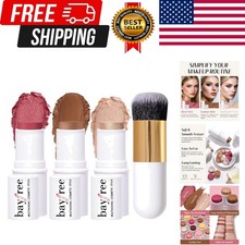 Face Sticks Trio, Cream Blush Stick  Highlighter Stick  Contour Stick for S...