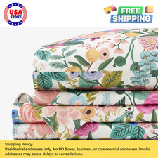 Rifle Paper Co. Garden Party Classic Cool Cotton Percale Bed Sheet Set - Multi