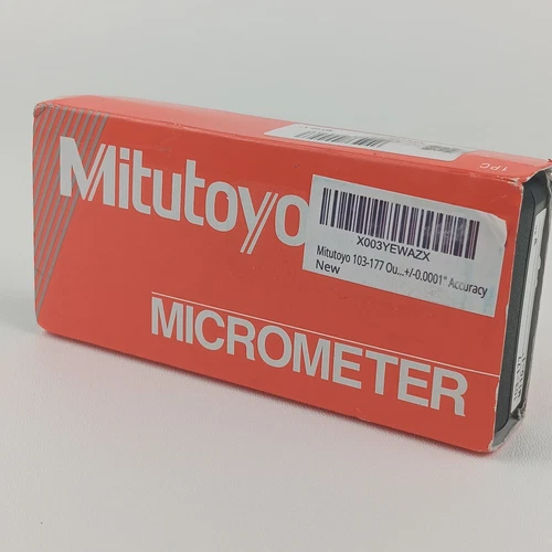 0-1" MITUTOYO OUTSIDE MICROMETER 103-177 .001 RATCHET STOP CARBIDE FACE