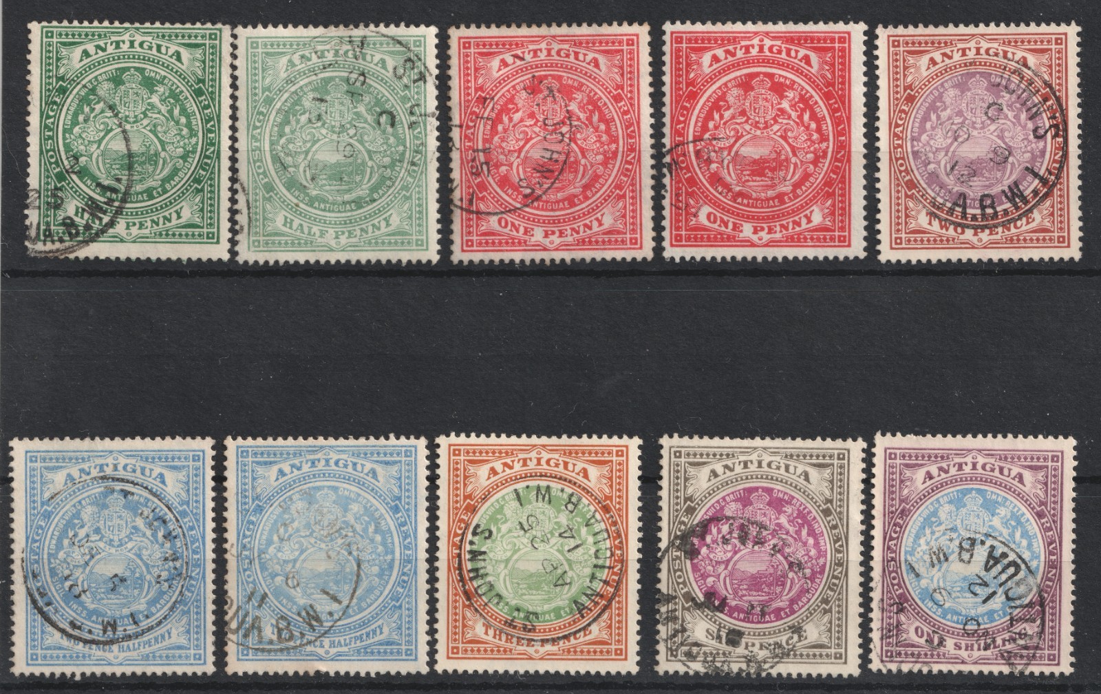 Antigua 1908 SG41/9 Short Set - Used