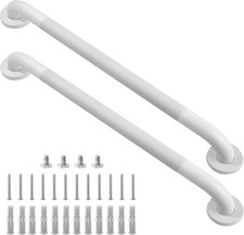 Shower Grab Bar, 2 Pack 32 Inch White Bathroom Grab Bar, 1.25" Diameter 304