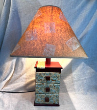 Vintage Handmade Table Lamp, Japanese papers,...