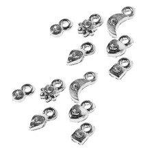 2 Sets Dangle Nail Charm for Pierced Nails Piercing Charms Silver Jewelry Tip