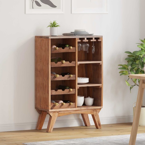 Regal Braun 60 X 30 X 90 Cm Massives Upgecyceltes Holz Weinlagerung Esszimmerorg-image