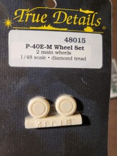 TRUE DETAILS 1/48 P-40E-M AIRCRAFT RESIN WHEEL SET 48015
