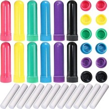 12 Set Essential Oil Inhaler, Refillable Nasal Inhaler Blanks with Unscented Wic