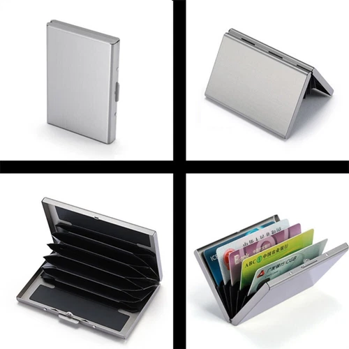 10 Slots Stainless Steel Credit Card Holder Men Slim Anti RFID Wallet Metal Case - Picture 3 of 16