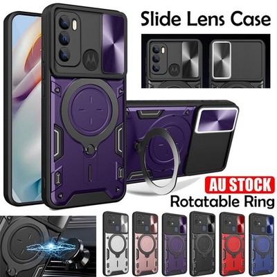 For Motorola Moto G86 G85 G55 G84 Edge 50 60 70 Case Rotating Ring Stand Cover