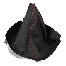 Universal Shift Boot Cover Car Shift Knob Boot Dust Cover Seams Faux Red