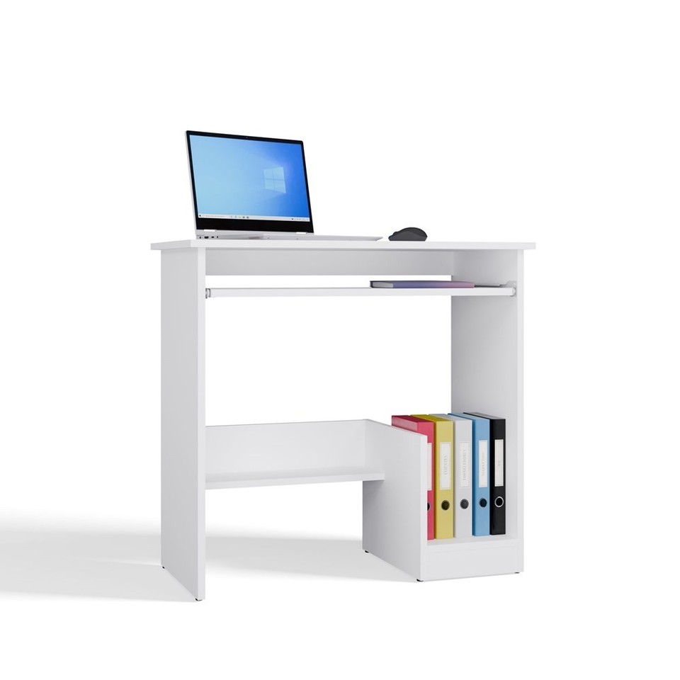 Bureau d'ordinateur blanc Rosa pour ordinateur portable PC 80 x 75 x 40 cm avec