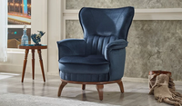 Blau Sessel Wohnzimmer Modern Design Sitz PolstermöBel Luxus MöBel