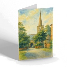 GREETING CARD - The Church, Spondon - Vintage Art Style