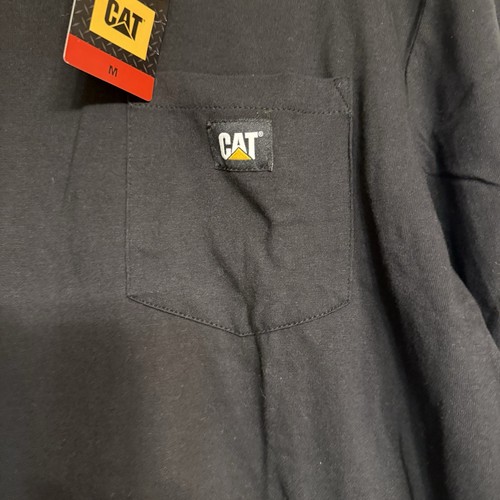 Pair Of 2 CAT Caterpillar Men’s Long Sleeve Workwear Pocket Tee Black M NWT - Picture 5 of 8